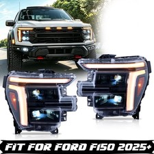 Headlights For 2024-2026 Ford F150 Lariat Raptor Full LED Front Lamps Assembly picture