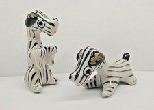 Vintage Ceramic Striped Dog Salt & Pepper Shakers -  Made In Japan - Set Of Two picture