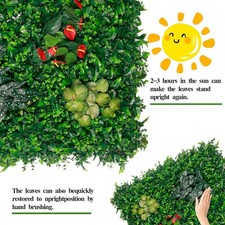 3/6 PCS Artificial Grass Wall Panels 40x40 inch Each Faux Greenery Hedge Balcony picture