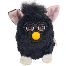 🚨 Vintage 1998 Furby Black Witch's Cat Brown Eyes Pink Ears 70-800 WORKING picture