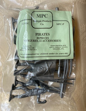 MPC Pirates Gray Silver Plastic 30 Pieces Figures & Accessories MPC-P in Bag NOS picture