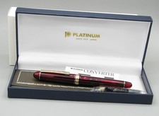 Platinum #3776 Century Fountain Pen Bourgogne Broad B Nib with Case Box Japan picture