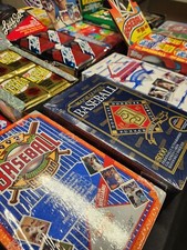 ESTATE SALE- Lot of 300 Old Unopened BASEBALL CARDS In packs.  SUPER BONUS picture