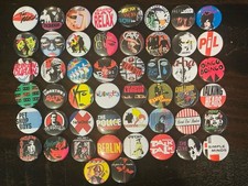 Assorted 80's New Wave Buttons /  Pins Set Of 50 picture