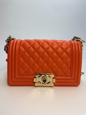 Chanel Le Boy Small Grapefruit Pink Quilted Lambskin Gold Hardware Shoulder Bag picture