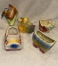Lot of 6 Vintage Shawnee Pottery Planters picture