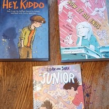 Emma Hunsinger Hardcover Graphic Novel Lot: Hey, Kiddo, How It All Ends, Junior… picture