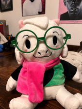 Deltarune Ralsei Plush With No Hat Green Fur Glasses & Scarf Fashion Plush Toy picture