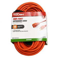 Hyper Tough 100 ft Extension Cord 16 AWG 3 Prong Indoor Outdoor Orange NEW picture