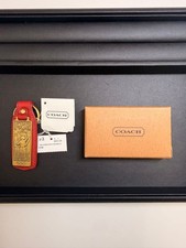 COACH VINTAGE OLYMPIC 1932 LOS ANGELES RED LEATHER Charm Keychain w tugs picture