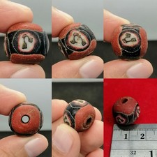 Ancient Mosaic Glass Lovely Bead Roman With Faces picture