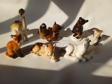 USSR Lomonosov LFZ Porcelain Animal Figurines Set of 6 Fox Bears Deer Horse Dog picture