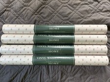 Vintage Laura Ashley Vinyl Wallpaper Pink Green White Petite Flowers 4 Rolls picture