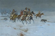 Charles M. Russell - The Whoop-Up Trail 1899 Art Print picture