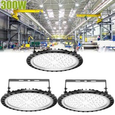 3 Pack 300W Watt LED UFO High-Bay Warehouse Light GYM Industrial Shop Area Lamp picture