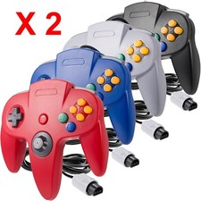 2x Wired Controller Compatible With Nintendo 64 N64 Joystick Video Game Console picture