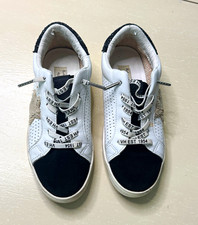 Vintage Havana 1954 White/Black Leather Lace-Up Sneakers Women’s  US 7 Round Toe picture