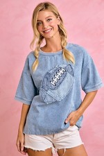 BiBi Football Game Day Washed Cotton Top Size S picture