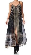 Camilla Long Dress Size S Under A Full Moon Evening Gold Black Maxi Event picture