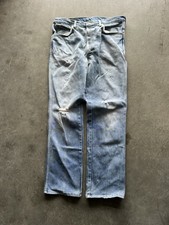 Vintage 60s 70s Lee Rider Distressed Straight Leg Faded Jeans 35 X 30 picture