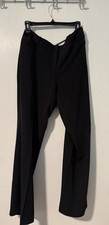 Worthington Women's Dress Pants Black  Curvy Fit Flat Front Straight Leg Pockets picture