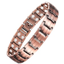 Men's Copper Magnetic Bracelet Elegant 99.99% Solid Copper Bracelets with Dou... picture