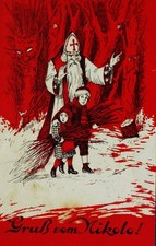 SUPER FANTASY 1933 Santa Claus Krampus Forest frightened children Vienna Austria picture