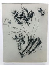 Bob Nugent Charcoal Sketch Drawing on Paper 1989 Abstract American (b. 1947) picture
