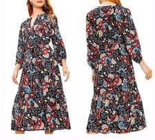 NWT Ann Taylor LOFT Paisley Shimmer Mystical Creatures Print Dress Size Medium picture
