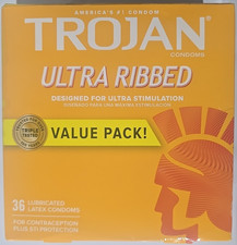 Trojan Ultra Ribbed Premium Lube Condoms - 36ct EXP 2028 OR LATER picture
