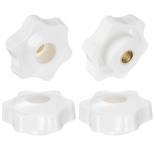 HARFINGTON 4pcs Star Knobs M6 Female Thread 38mm Head x 38mm, White picture