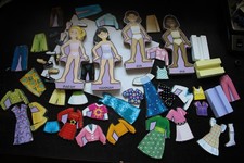 Melissa And Doug Magnetic Wooden Dress Up Dolls Lot -Ava Mia Hannah Sarah Hannah picture
