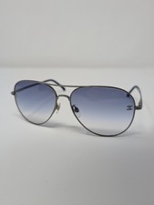 CHANEL Titanium Aviator Sunglasses 4189-T-Q Blue Tint Double Bridge Frame picture