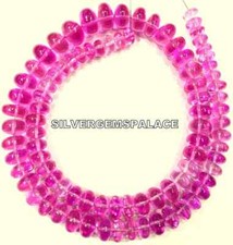 Extremely Beautiful~AAAA+ Pink Sapphire Smooth Beads Rondelle Gemstone Beads. picture