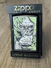 Zippo Early 1992 1st Year Barrett-Smythe Design Endangered Animals Gorilla  picture