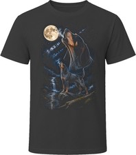 Bluetick Coonhound Dog Howling at the Moon T Shirt picture