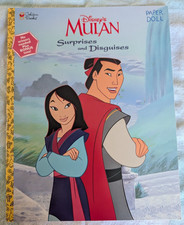 VTG 1998 Golden Books Disney's Mulan Surprises & Disguises Paper Doll Book Uncut picture
