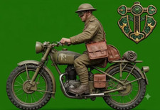 1/35 Scale WwI British Soldiers Riding Motorcycles Unpainted Resin Model Kit Toy picture