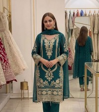 Bollywood Bridal Heavy Indian Designer Party women Salwar Kameez Suit Pakistani picture