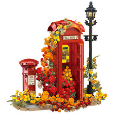 MOC Full Flower London phone Box Whit Light Building Blocks Set Bricks Kit picture
