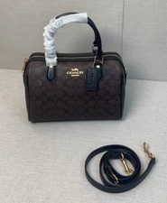 COACH  Roan Satchel Signature Canvas Walnut/Black CV961 Outlet NEW picture