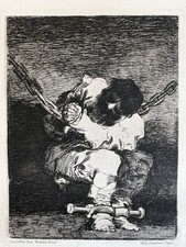 Francisco de GOYA Engraving Eau Forte Etching Handcuff Le Petit Prisonnier 1867 picture