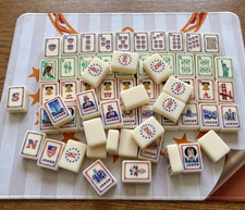 American Mahjong Tile Set Vintage Patriotic USA Landmark Liberty Bell Game Set picture