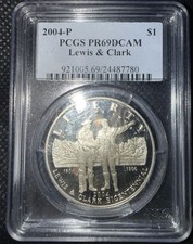 ⭐️2004 Lewis & Clark Bicentennial PCG PR69 DCAM 90% Silver Dollar US Mint⭐️ picture