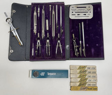 Vintage F. & B. Mechanical Drafting & Drawing Instrument Tool Set Case & Leads picture