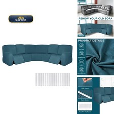 Peryiter 7 Pcs L Shape Sectional Recliner Sofa Covers 5 Seat Sectional Couch picture