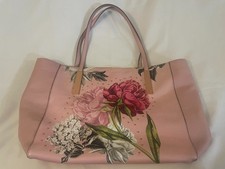 Original Ted Baker Pink Floral Voluminous Fashionably Designed  Leather Tote Bag picture