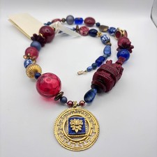 Vintage Cynthia Jean Statement Necklace Beaded Stones 27