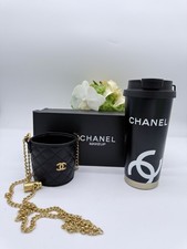 Chanel Black Tumbler Gold Chain Quilted Crossbody Holder Limited Edition GWP. picture