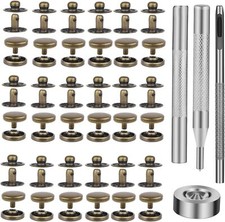 50 Sets Leather Snap Fasteners Kit 10/12/15mm Metal Snap Buttons kit with Tools picture
